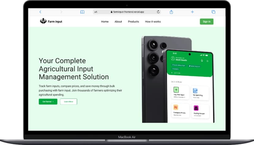 Agrotech Website – Product Experience