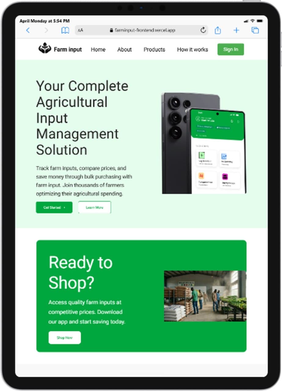 Agrotech Website – Product Experience screenshot 3