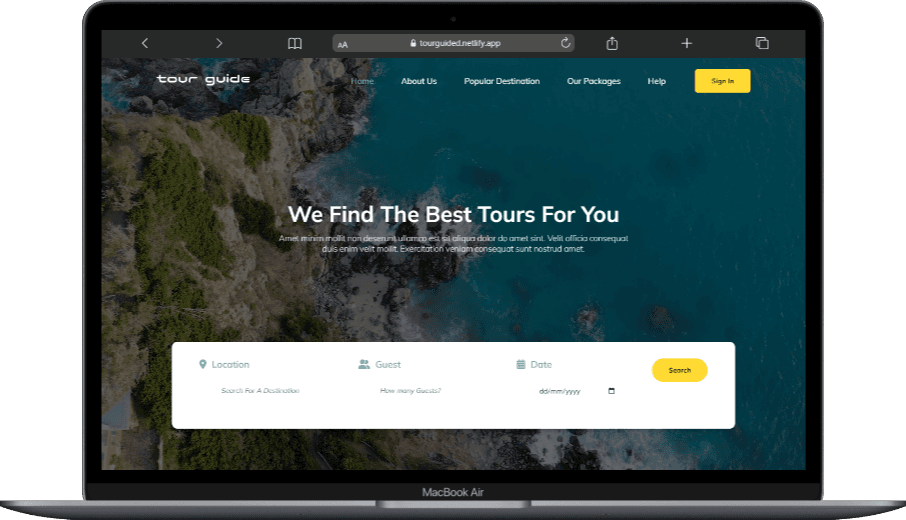 Travel Booking Website – Project Experience screenshot 1